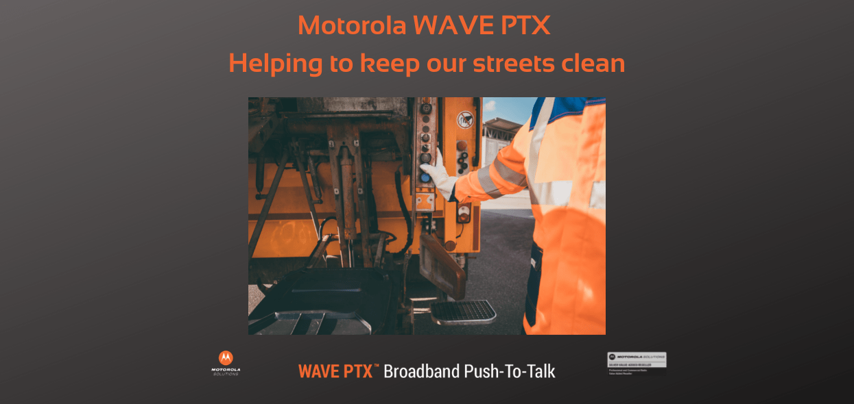 Copy of Motorola WAVE PTX Helping keeping our street clean motorola wave ptx - used by refuge collectors